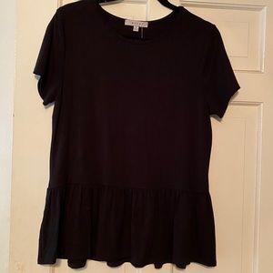 Black peplum style tee-gaze medium